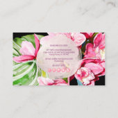 PixDezines Waterverf Roze Kona Cymbidium Visitekaartje (Achterkant)