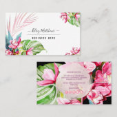 PixDezines Waterverf Roze Kona Cymbidium Visitekaartje (Voorkant / Achterkant)