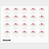 PixDezines Waterverf Roze Roses Bouquet Ronde Sticker (Vel)