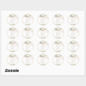 PixDezines waterverf roze rozen Doop Ronde Sticker (Vel)