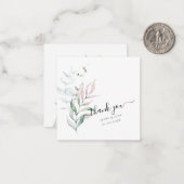 PixDezines Waterverf Roze tandvlees Eucalyptus Notitiekaartje (Voorkant / Achterkant in situ)