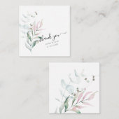 PixDezines Waterverf Roze tandvlees Eucalyptus Notitiekaartje (Voorkant / Achterkant)