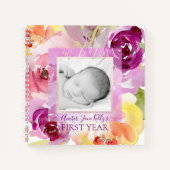 PIXDEZINES WATERVERF ROZEN BABY 1E JAAR NOTITIEBOEK (Voorkant)