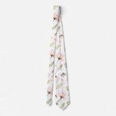 PixDezines Waterverf Rozen Blush Cream Stropdas (Achterkant)