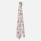 PixDezines Waterverf Rozen Dusty Pink Stropdas (Voorkant)