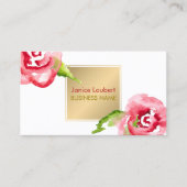 PixDezines Waterverf Rozen/Faux Gold Visitekaartje (Voorkant)
