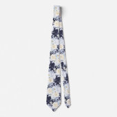 PixDezines Waterverf Rozen Ice Blue Cream Neck Ti Stropdas (Voorkant)