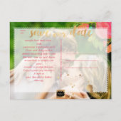 PixDezines Waterverf Rozen/sla de datum op Aankondigingskaart (Achterkant)