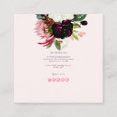 PixDezines Waterverf Rustic Bloom Vierkante Visitekaartje (Achterkant)