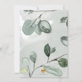 PixDezines Waterverf Rustic Eucalyptus Baptisme Kaart (Achterkant)