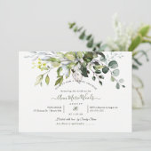 PixDezines Waterverf Rustic Eucalyptus Bridal Kaart (Staand voorkant)