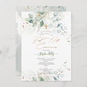 PixDezines Waterverf Rustic Eucalyptus Communie Kaart (Voorkant / Achterkant)