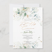 PixDezines Waterverf Rustic Eucalyptus Communie  Kaart (Voorkant)