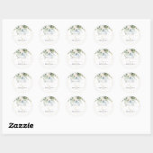 PixDezines Waterverf Rustieke Blauwe Eucalyptus Ronde Sticker (Vel)