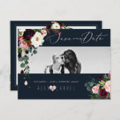 PixDezines Waterverf Rustieke Bloom, Save the Date Briefkaart (Voorkant / Achterkant)