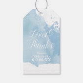 PixDezines Waterverf, Serenity Blue/Love/Bedankt Cadeaulabel (Voorkant)