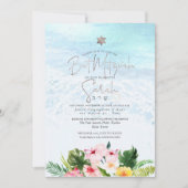 PixDezines Waterverf Shoreline Beach Bat Mitzvah Kaart (Voorkant)