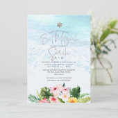 PixDezines Waterverf Shoreline Beach Bat Mitzvah Kaart (Staand voorkant)