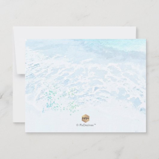 PixDezines Waterverf Shoreline Maid of Honor Kaart (Achterkant)