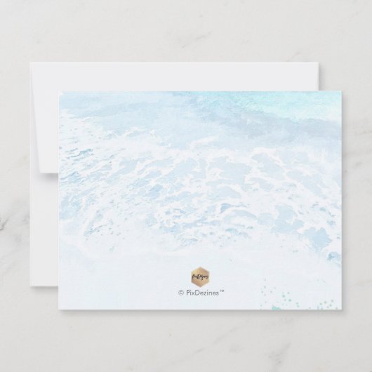 PixDezines Waterverf Shoreline Maid of Honor Kaart (Achterkant)