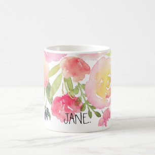 PixDezines Waterverf Spring, Peonies Boeket Koffiemok