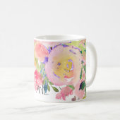 PixDezines Waterverf Spring, Peonies Boeket Koffiemok (Voorkant rechts)