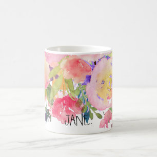 PixDezines Waterverf Spring, Peonies Boeket Koffiemok
