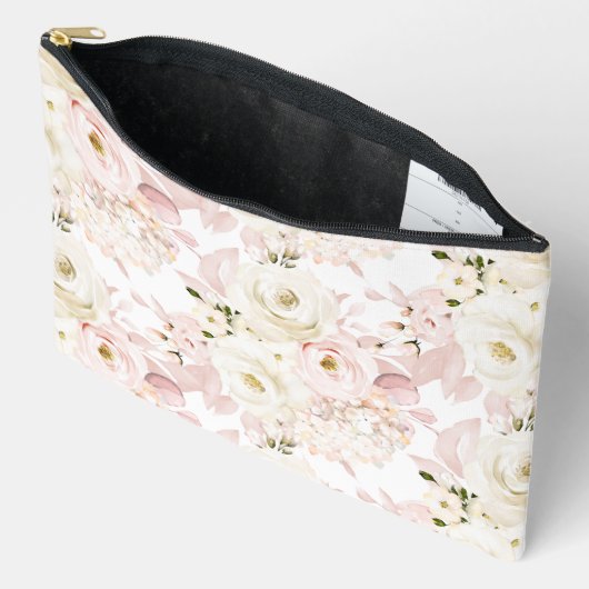 PixDezines Waterverf Stof Roze Crème Rozen Etui (Open)