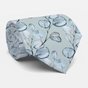 PixDezines Waterverf Stofblauw Eucalyptusgom Stropdas