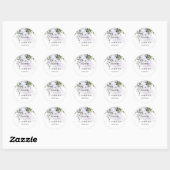 PixDezines Waterverf Stoffige Paarse Gom Eucalyptu Ronde Sticker (Vel)