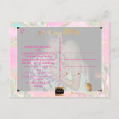 PixDezines Waterverf Strand Opslaan Datum Foto Aankondigingskaart (Achterkant)