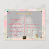 PixDezines Waterverf Strand Opslaan Datum Foto Aankondigingskaart (Achterkant)