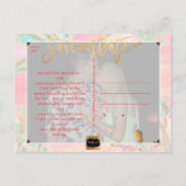 PixDezines Waterverf Strand Opslaan Datum Foto Aankondigingskaart (Achterkant)