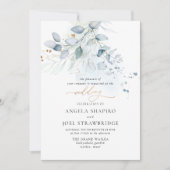 PixDezines Waterverf Stustblauw Eucalyptus Kaart (Voorkant)