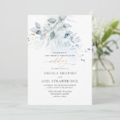 PixDezines Waterverf Stustblauw Eucalyptus Kaart (Staand voorkant)