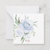 PixDezines Waterverf Stusty Blue Rozen Dank u Notitiekaartje (Achterkant)