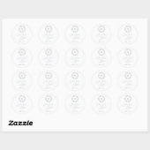 PixDezines Waterverf Stusty Blue Wreatitation Ronde Sticker (Vel)