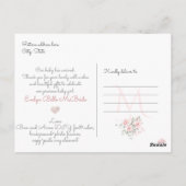 PixDezines Waterverf Stusty roze rozen, Girl Birth Briefkaart (Achterkant)