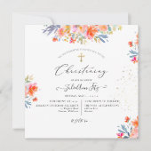 PixDezines Waterverf Summer Rozen Christening Kaart (Voorkant)
