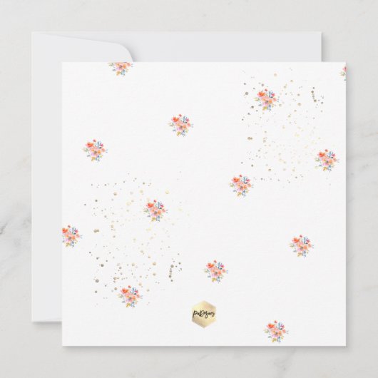 PixDezines Waterverf Summer Rozen Dedication Kaart (Achterkant)