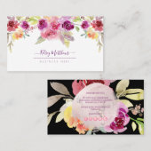 PixDezines Waterverf Summer Rozen Visitekaartje (Voorkant / Achterkant)