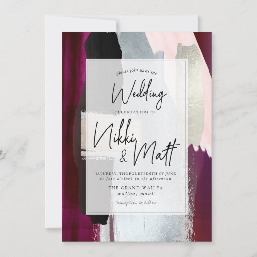 PixDezines Waterverf Swatches Dahlia Red Blush Kaart (Voorkant)