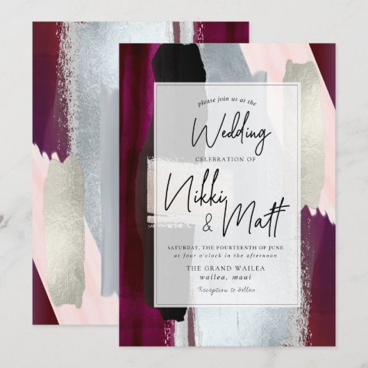 PixDezines Waterverf Swatches Dahlia Red Blush Kaart (Voorkant / Achterkant)