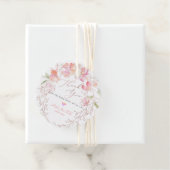 PixDezines Waterverf Sweet Pea krans Dank u Bedankjes Labels (In situ)