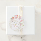 PixDezines Waterverf Sweet Pea krans Dank u Bedankjes Labels (In situ)