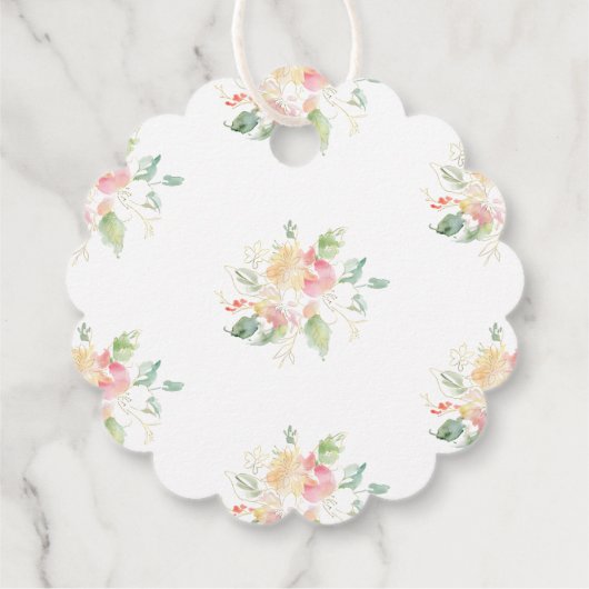 PixDezines Waterverf Sweet Pea krans Dank u Bedankjes Labels (Achterkant)