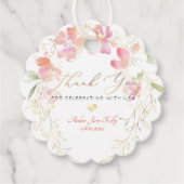 PixDezines Waterverf Sweet Pea krans Dank u Bedankjes Labels (Voorkant)