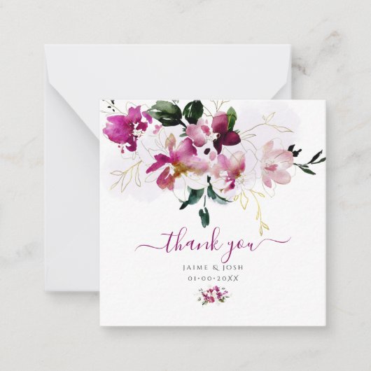 PixDezines Waterverf Sweetpeas Cherry Red Notitiekaartje (Voorkant)