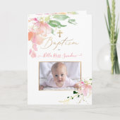 PixDezines Waterverf Sweetpeas Doopprogramma Feestdagen Kaart (Voorkant)