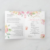 PixDezines Waterverf Sweetpeas Doopprogramma Feestdagen Kaart (Binnen)